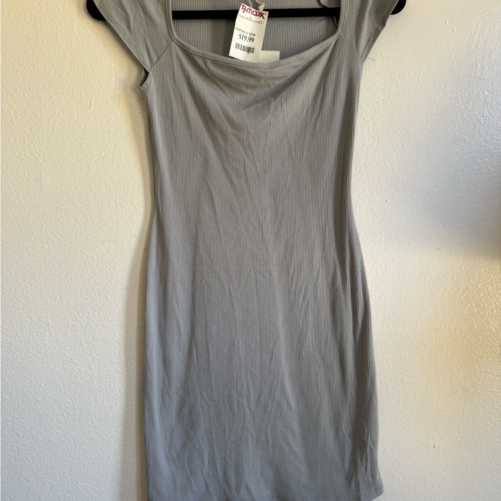 See You Monday Gray Mini Dress